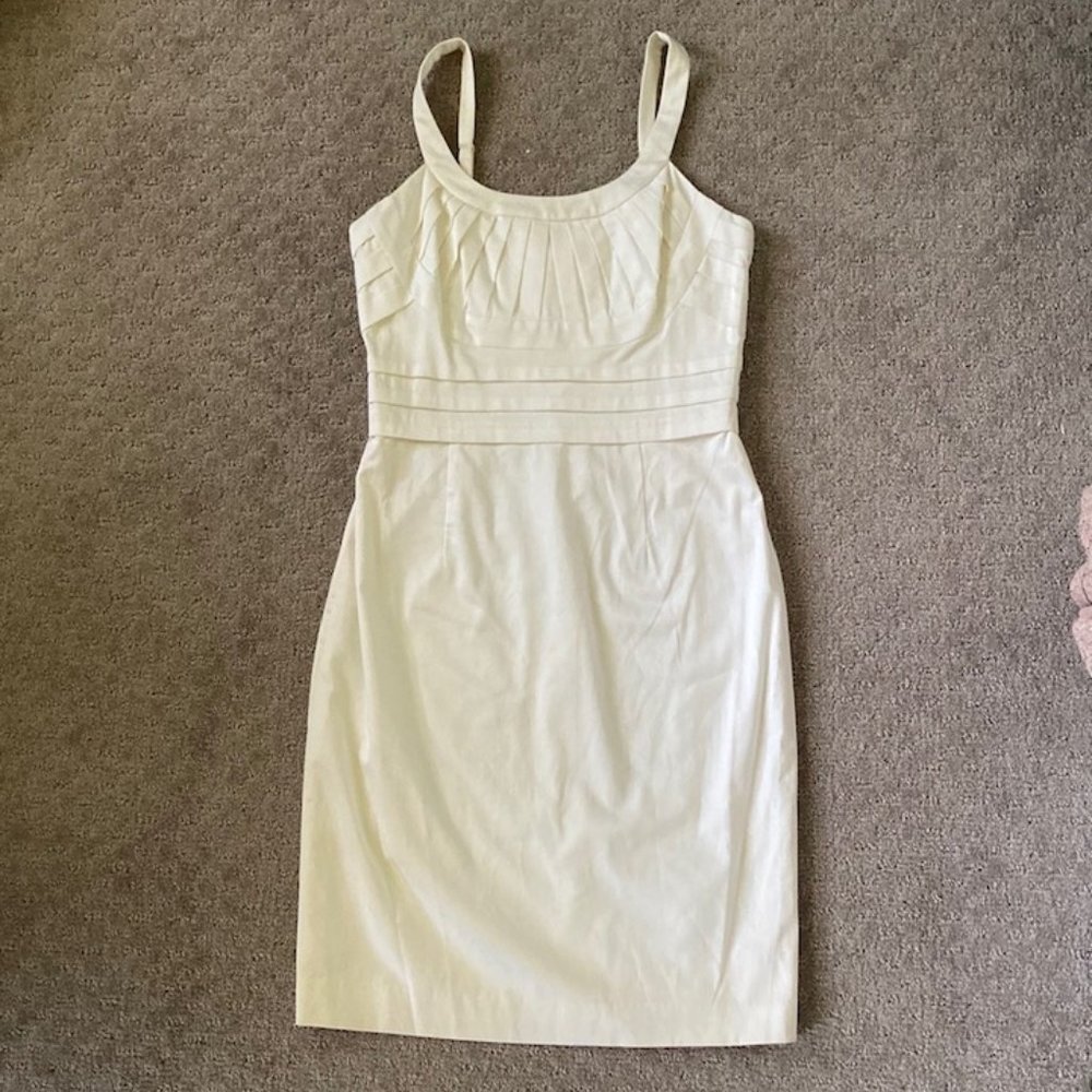 NWOT Andrew Marc ivory cotton cocktail dress, size 4.